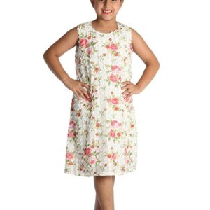Laser Cut Sleeveless Tunics for Girls with Three Dimensional Floral Print & Ultra Soft Fabric