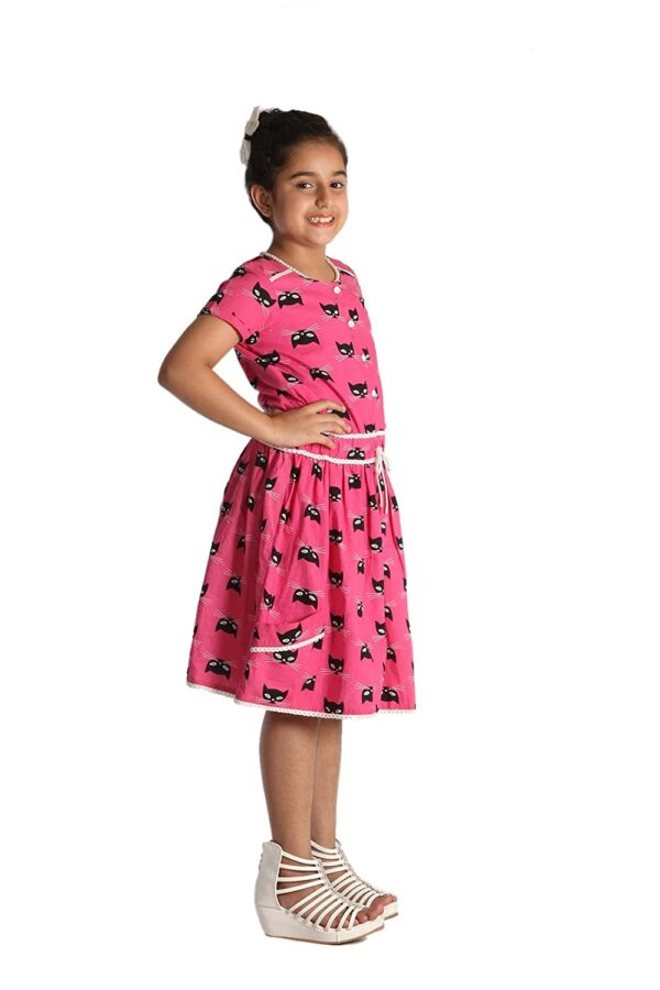 Multi Color Cotton Frock for Girls SIDE