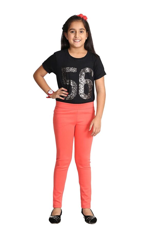 Pink Spandex Polyester Legging for Girls