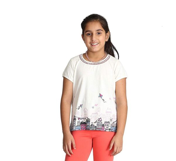 White Cotton top for Girls