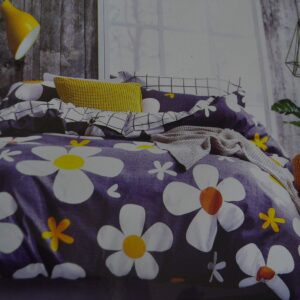 Double bedsheet Sky Blue with Floral Print and Color fastness