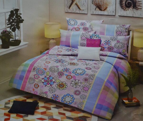 Double bedsheet with Multicolor Floral Print