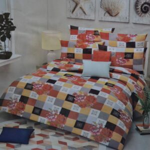 Double bedsheet with Yellow and Black Check