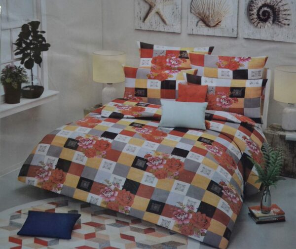 Double bedsheet with Yellow and Black Check