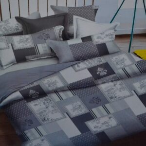 Grey Double bedsheet with Floral Print