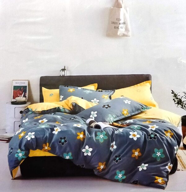 Double bedsheet Grey with Floral Print