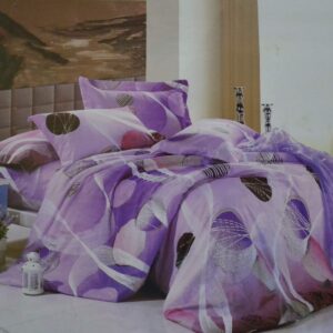 Purple Leaf Print Double bedsheet