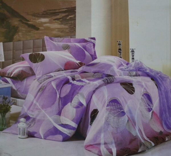 Purple Leaf Print Double bedsheet