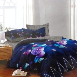 Double bedsheet Purple with circule Print