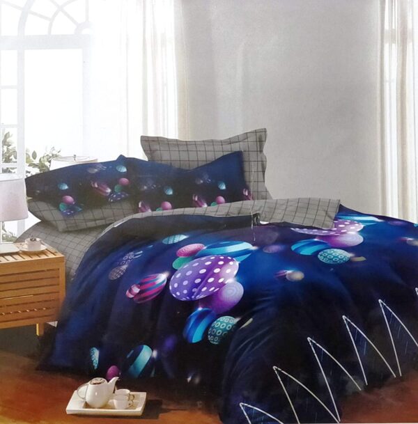 Double bedsheet Purple with circule Print