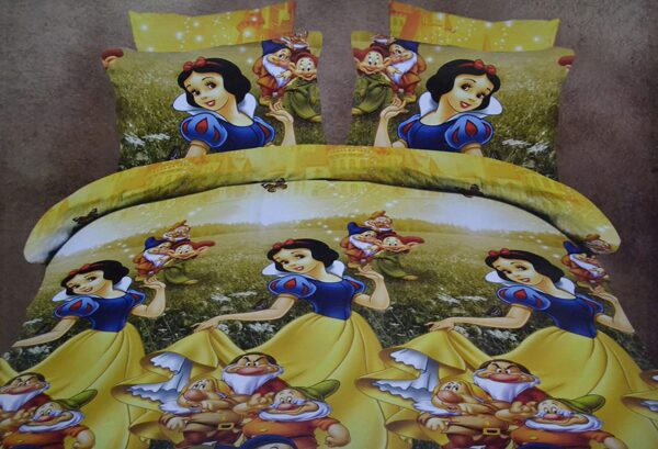 Princess Snow White and The Seven Dwarfs Kids Cartoon Double bedsheet