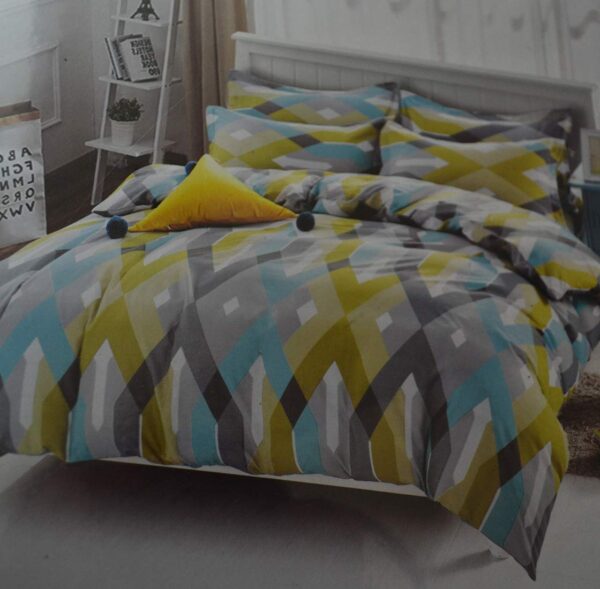 Double bedsheet Yellow with Floral Print and Color fastness